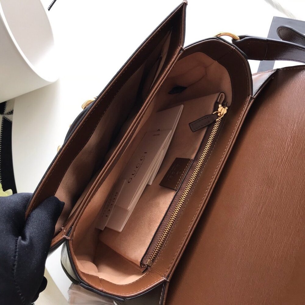 mint condition GUCCI 1955 HORSEBIT SHOULDER BAG GG supreme/brown - Picture 8 of 9
